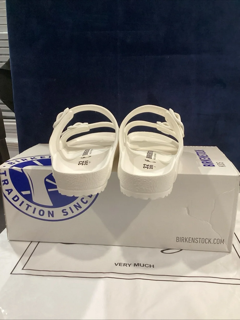 Birkenstock Arizona EVA Kids White Sandals EU 32 US 1-1.5 NIB